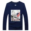 MEN T HIRTS Brand O-Neck Tops 2023 Fashion Letters Print American Flag Cotton Shirt Men Long Sleeve T-Shirt Thirts Tshirts S-5XL