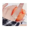 Cluster Rings Juwang 14K Real Gold Copper Metal Design Sense Pearl Natural Shell Love Open Ring Temperament Fairy Exquisite For Wome Dhsd8