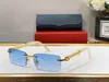 Mens Carti Designer Solglasögon för kvinnors glasögon Square Luxury C Decor Glasses Fashion Buffalo Horn Sun Glasses Metal Gold Frameless Wood