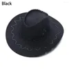Bérets Mode Panama Accessoires Western Style Daim Cowboy Chapeau Large Bord Feutre Fedora Jazz