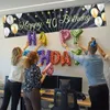 Party Decoration Happy Birthday Banner 30/40/50/60: e ballongmönster Polyester -affisch för vuxen hängande dekorförsörjning