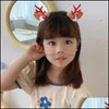 ヘッドバンドクリスマスヘアバンドのためのかわいい鹿の耳の子供のアントラーヘアバンドプラスチックフープアクセサリードロップ配達ジュエリーヘアジューエルotp26