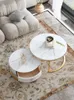 Christmas Decorations Cy Light Luxury Stone Plate Round Tea Table Small Apartment Modern Minimalist Living Room Home