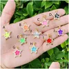 Pendant Necklaces 5Pcs Metal Imitation Enamel Star Charms 20X20Mm Brass 14K Gold Filled Accessories For Diy Necklace Adornment Drop Dhskq