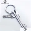 Key Rings Personalized Keychain Drive Safe I Need You Here With Me Engraved Aluminum Fashion Jewelry Boyfriend Father Day Gift Drop D Dhxq5
