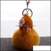 Schlüsselanhänger Blume Slee Baby Doll Pompom Schlüsselanhänger Plüschfell Ball Schlüsselanhänger für Frauen Handtasche Anhänger Flauschiger Schlüsselanhänger Drop Lieferung Jewelr Dhg0O