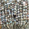 Charms OneVan Natural Dominica Larimar Charm Pärlor 10mm Round Stone Armband Halsbandsmycken Makan Diy Accessories Design Drop Del Dhyn5