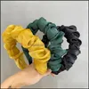 Kafa Bantları Moda Düz Renk Kuhbanlı Pileli Saç Bandı Kadınlar için Sonbahar Scrunchies Kafa Bandı Retro Saç Çember Kadın Aksesuarları OTRJ5