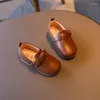 Platta skor Little Kids Leather for Boys Girls Classic Children Wedding Party Black Brown Beige Elegant Autumn 21-30