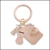 Key Rings Wristlet Bracelet Pocket Credit Card Holder Tassel Bangle Pu Leather Lipstick Keychain Wallet For Women Girls C580Fz Drop Dhnms