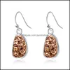 ダングルシャンデリアファッション6colors Druzy Drusy earrings sier Mettated Geometry Faux天然石女性ジュエリードロップ配達ot45n