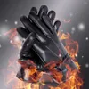 Cycling Gloves Fashion Warm Thickened Driving PU Leather Full Finger Touch Screen