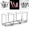 Storage Boxes HX5B Makeup Brush Holder 3 Slots Clear Cosmetic Organizer And For Bathroom