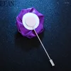 Brooches Suit Brooch Pins Men Women Wedding Handmade Ribbon Rose Flower Lapel Pin Button Stick