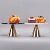 Kök förvaring 2st mode och elegant marmorkaka Tray smycken rack dessert display bakverk