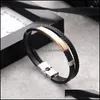 Bedelarmbanden roestvrijstalen heren lederen armband handgemaakte mtilayer gevlochten polsband bangle q274fz drop levering sieraden dhati