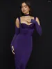 Casual klänningar 2023 Kvinnor Summer Off Shoulder Satin Dress High Quality Sexig O Neck House of CB Celebrity Evening Club Midi Party