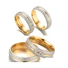 Para pierścionków moda 612 Tytan stalowy złoty pierścień matowy wzór ślub męski damskie damskie biżuteria dan biżuterii 6 mm upuść dostawa OT2C7