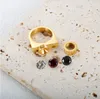 Populariteit Diy Changable 3 kleuren kubieke zirkonia ring voor vrouwen mannen 316 roestvrijstalen mode vingerringen waterdichte sieraden