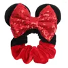 Hair Accessories 2023 S Christmas Mouse Ears Sequins Bows Headband Women Velvet Scrunchies Bands For Girls Party DIY240A