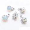 Pendant Necklaces 5Pcs/Lot Natural Stone Opal Pendants Round Ball Bead Dragon Claw Crystal Reiki Chakra Women Dangle Gift In3105 Dro Dhxri