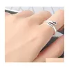 Cluster Rings Real 925 Sterling Sier for Women Vintage Faith Cross Letters Round Engagement Jewelry Anillos Mujer 1466 Q2 Drop Delive DHTHC