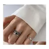 Cluster Rings Ins Personality Retro Sweet Cute Love Heart Ring Adjustable Mtilayer For Women Girls Fashion Jewelry Gift Drop Delivery Dhxtw