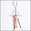 Keychains Lanyards Creative High Heel Shoe Nyckelring Rotestone Crystal Purse Car Key Chain Bag Dekorativ legering Keyring Drop Deliv OTK7V