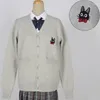 Maglieria da donna Qualità JK Uniform Cute Cookie Ricamato Cardigan Studente giapponese Cappotto da marinaio allentato lavorato a maglia in cotone spesso Taglie forti