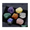 Arti e Mestieri 7 Pz/set Reiki Pietra Naturale Irregar Rock Quarzo 7 Chakra Energia Guarigione Simbolo Decorazione Goccia Consegna Casa Giardino Dhyzu