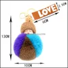 حلقات رئيسية Pompom Slee Baby Doll Cute Fluffy Plush Blush Chakeains Women Girls Bags Keyrings Cars Keyfob Decoration Drop Droviour Jewelry Dhe0n