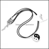 Pendant Necklaces Tai Chi Couple For Women Men Friend Yin Yang Paired Pendants Charms Braided Chain Bracelet Necklace 1 Set Drop Del Otc6P