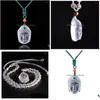 Pendentif Colliers Cristal Blanc Naturel Amitabha Mâle Et Femelle Tête Collier Drop Delivery Bijoux Pendentifs Dhxdl