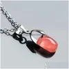 Hänge halsband 10 6 5mm kvinnor femme halsband charm älskar naturlig röd ros rodochrosite ädelstenar sten rhombus pärla smycken kristall dr dhsrl