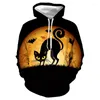 Herrtröjor 2023 Halloween Pumpkin Lantern 3D Printed Street Hip-Hop Hoodie Size XXS-6XL