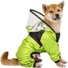 Dog Apparel Waterproof Pet Raincoat Breathable Jacket With Transparent Hat Sunscreen Outdoor Poodle Bichon Pomeranian Accessories