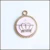 Charms 100st Gold Tone 17x20mm Emalj Crown Oil Drop Crystal Pendant Fit Armband DIY Fashion Jewelry Accessories 656 T2 Leverans F DH0OS
