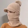Visières simples cache-cou fourrure Pom-Pom garder au chaud ne se décolore pas une seule pièce oreille tricoté chapeau avec enveloppe