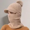 Visiere Scaldacollo semplice Pom-Pom in pelliccia Mantieni caldo Cappello lavorato a maglia in un unico pezzo che non sbiadisce con avvolgente