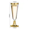 Cups Saucers 6pcs High Quality Wedding Champagne Flute Creative Disposable Plastic Cup Glass Drinking Utensils For Party