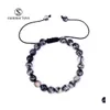 Beaded Strands Arrival 8Mm Black Mesh Crystal Beads Bracelet For Men Women Elastic Adjustable Size Braided Fashion Jewelry Wholesal Dhsot