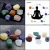 Arti e Mestieri 7 Pz/set Reiki Pietra Naturale Irregar Rock Quarzo 7 Chakra Energia Guarigione Simbolo Decorazione Goccia Consegna Casa Giardino Dhyzu