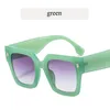 Солнцезащитные очки мода заклепки для женщин винтаж Негабаритный зеленый градиент солнце
