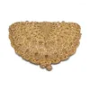 Borse da sera Gold Luxury Peacock Women Crystal Animal Clutch Designer Pochette da sposa Borse da sposa Borse da festa