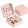 Jewelry Boxes Mini Display Case Ring Box Cabinet Armoire Portable Organizer Travel Storage Earring Holder 10X10Cm Drop Delivery Packa Otiuj