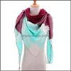 Halsdukar Fashion Street Sticke Spring Winter Women Scarf Plaid Warm Cashmere Shawls Neck Pashmina Lady Wrap Drop Delivery Accessorie Otsgo