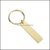 Portachiavi Cordini Trendy Personalizzato Rec Charms Portachiavi Lungo Barra in acciaio inossidabile Portachiavi delicato Regalo per amante della famiglia Friendshi Dh83I