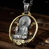 Anhänger Halsketten Exquisite Retro Buddha Halskette Männer und Frauen Religiöser Schmuck Amulett Geschenk Manjusri Bodhisattva Guanyin