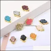 Charms Fashion Fatima Hamsa Hand Druzy Resin Stone Pendant For Bracelet Bangle Necklace Gold Cute 10 Color Diy Charm Jewelry Drop De Dhx0T