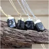 Colliers pendents Black Tourmaline Pendants Chains Chakra Guérison Crystal Natural GMES CHIPS